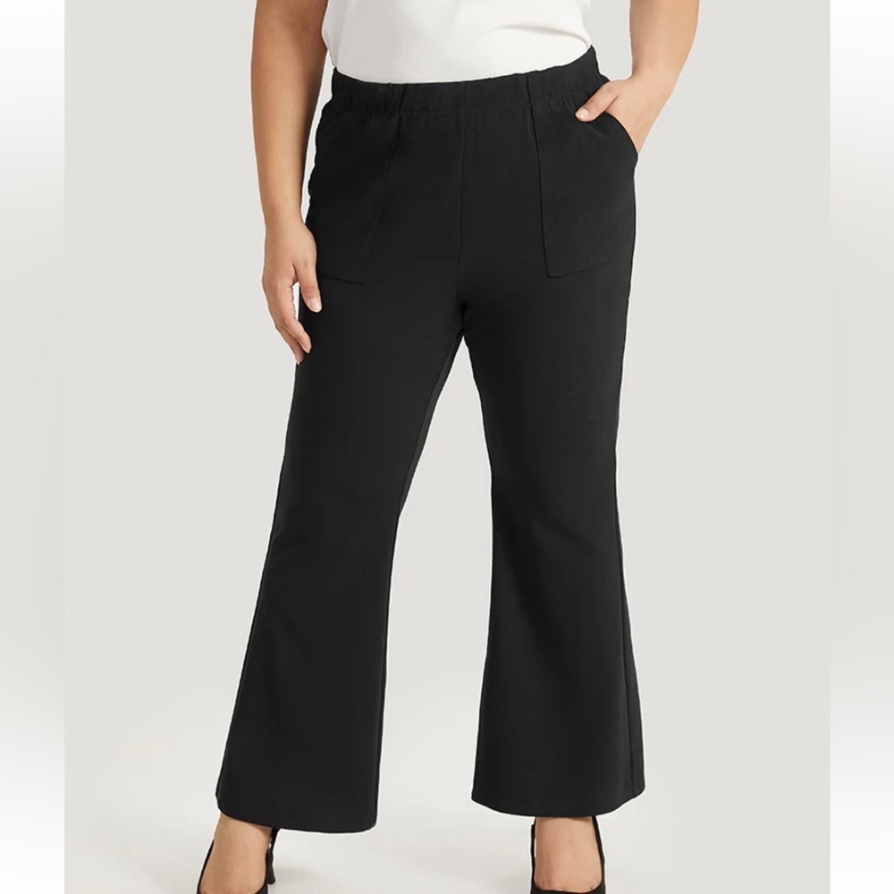 BloomChic Plus Size 3XL Solid Pocket Flare Leg Elastic Waist Pants us22-24